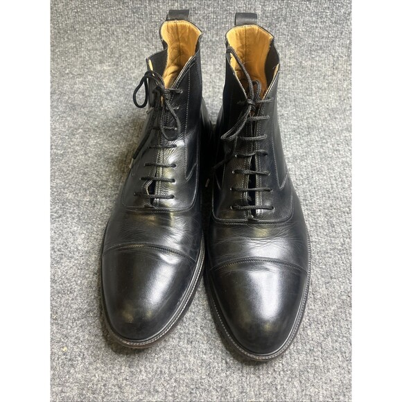 MEZLAN Spain Men’s 10.5 Black Leather Lace Up Chelsea Boots Cap Toe - Picture 3 of 9